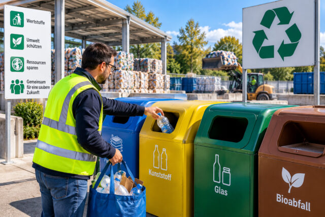Geri dönüşüm ve atık yönetimi Illustrative image representing waste sorting and recycling.