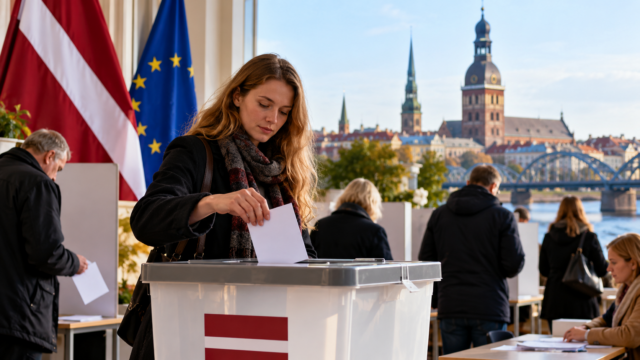 Latvia parliamentary election Letonya parlamento seçimlerini gösteren temsili görsel